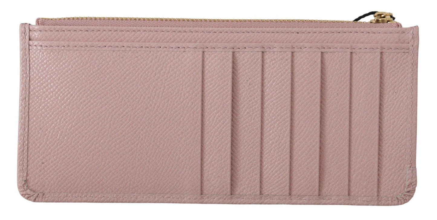 Dolce & Gabbana Pink Leather Long Wallet with Billslot