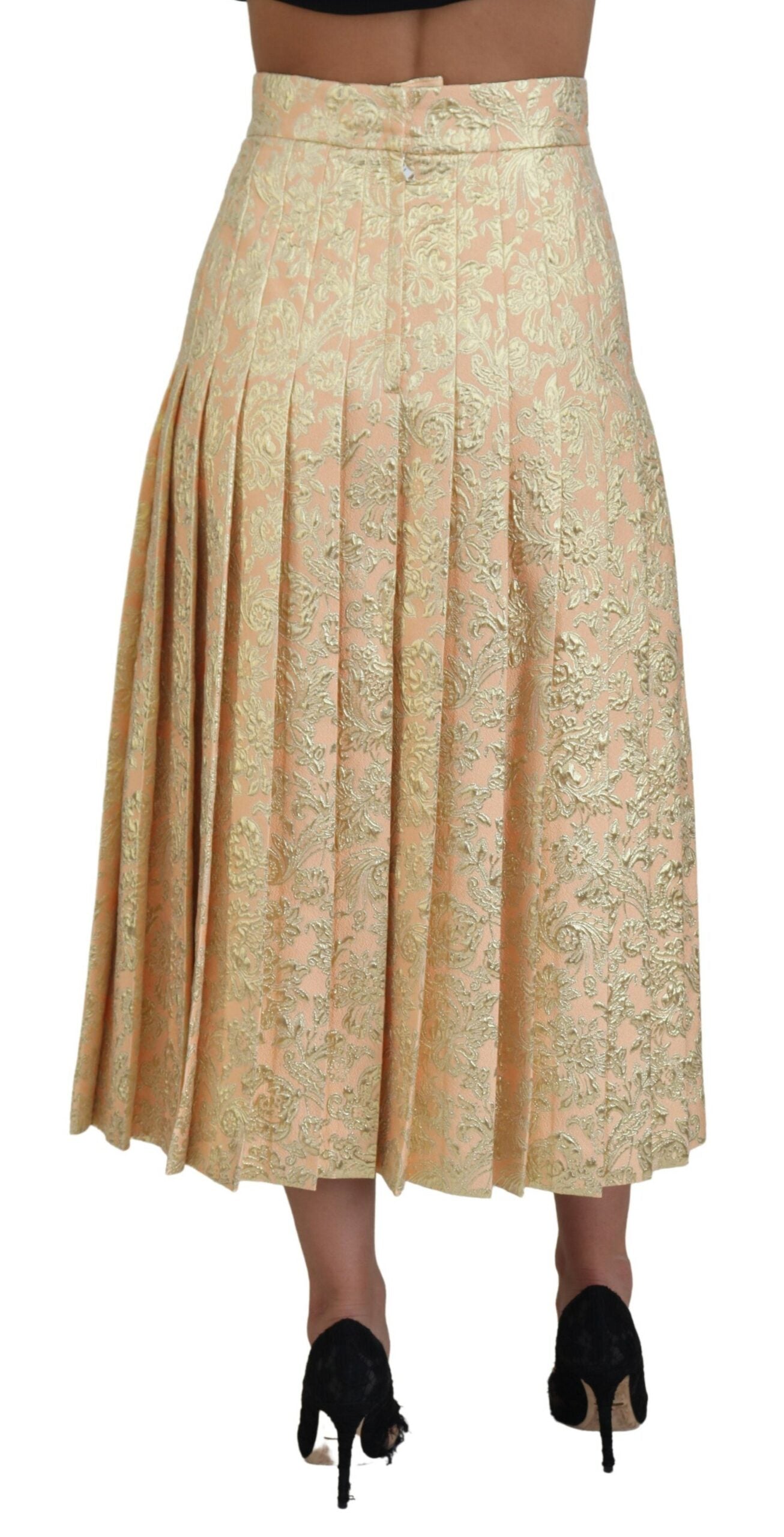 Dolce & Gabbana Elegant High Waist Pleated Midi Skirt