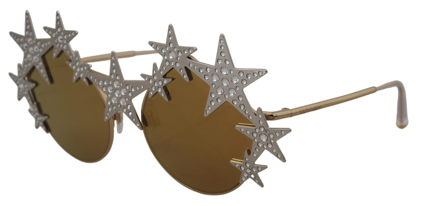 Dolce & Gabbana Gold Star Crystal Embellished Sunglasses