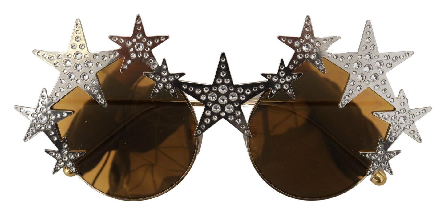 Dolce & Gabbana Gold Star Crystal Embellished Sunglasses