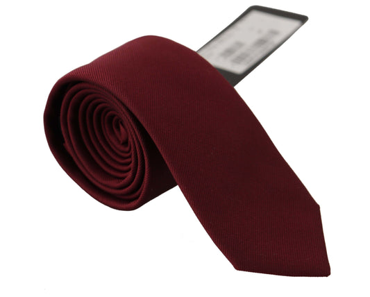 Dolce & Gabbana Elegant Silk Maroon Bow Tie