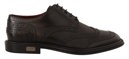 Dolce & Gabbana Elegant Black Leather Derby Shoes