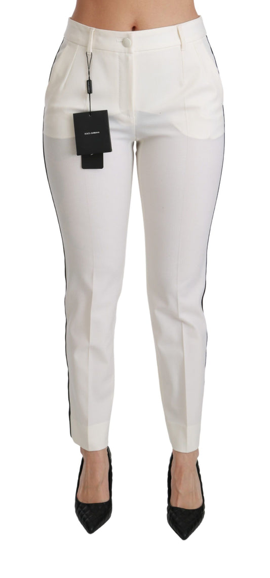 Dolce & Gabbana White High Waist Skinny Luxury Pants