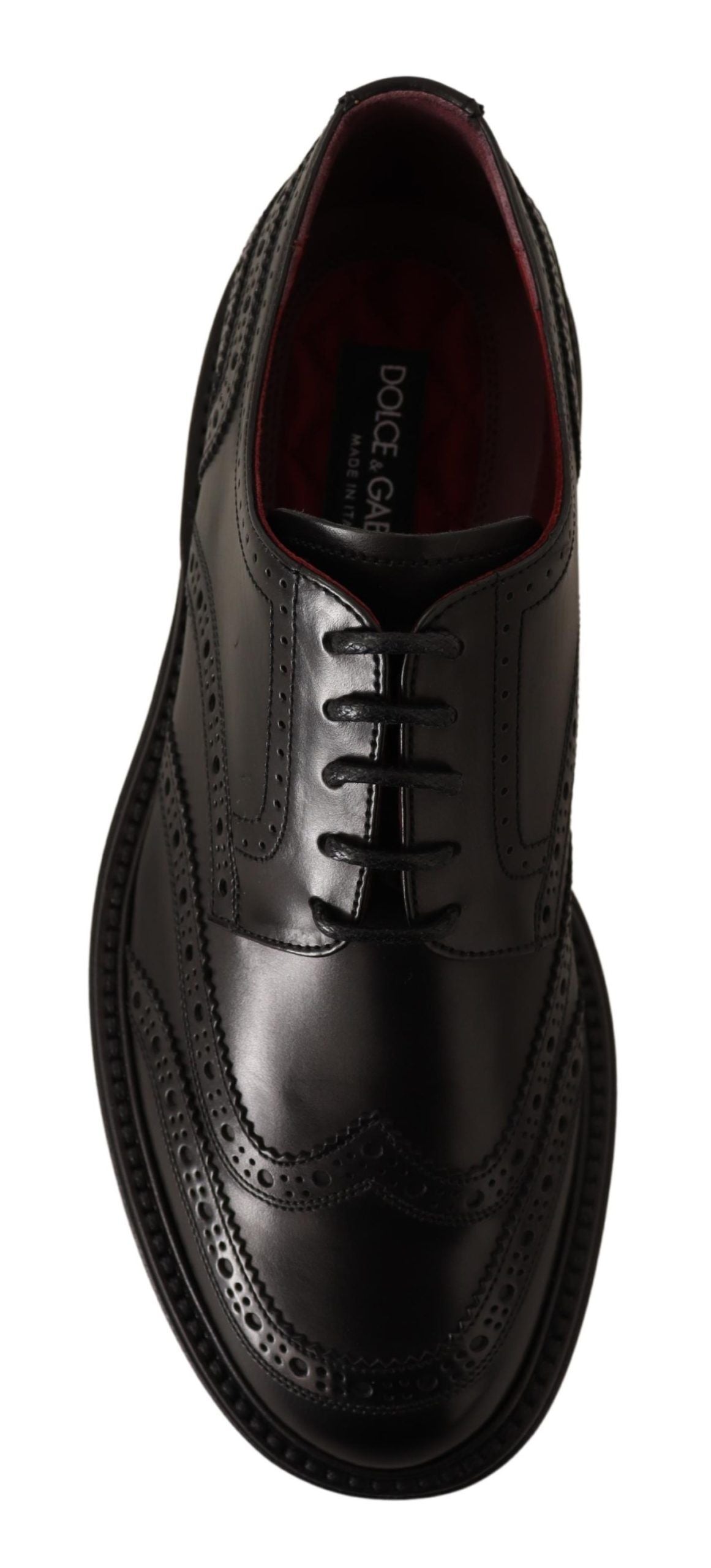 Dolce & Gabbana Elegant Black Leather Derby Shoes