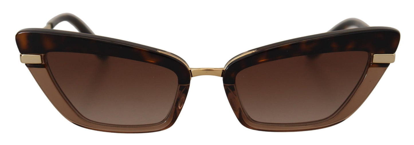 Dolce & Gabbana Elegant Cat Eye Sunglasses in Brown & Gold