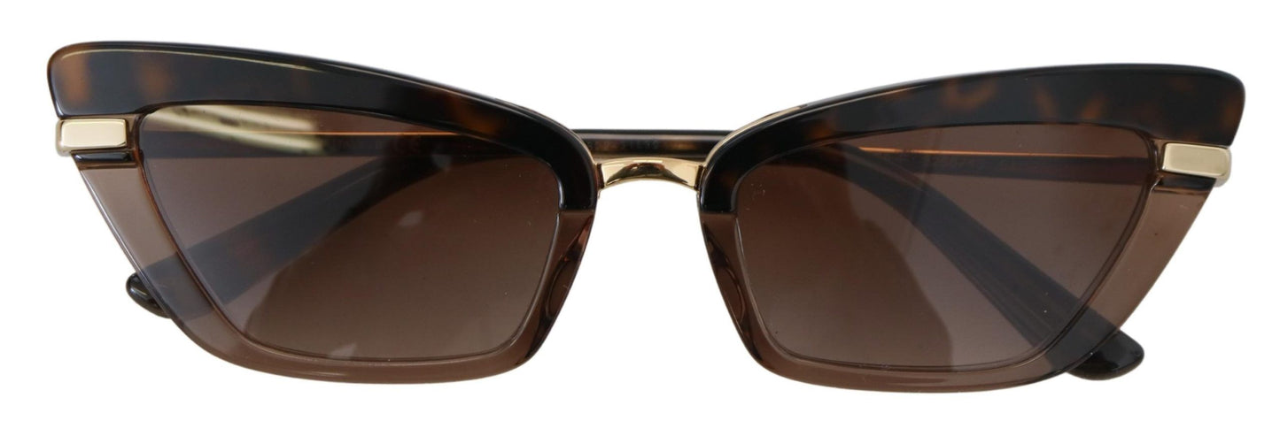 Dolce & Gabbana Elegant Cat Eye Sunglasses in Brown & Gold