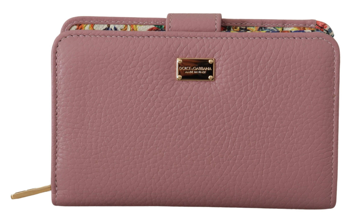 Dolce & Gabbana Elegant Pink Leather Continental Clutch