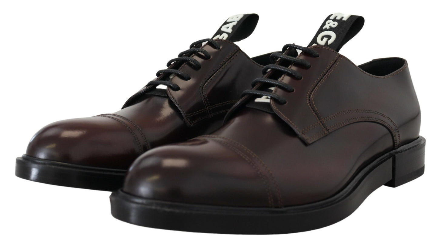 Dolce & Gabbana Elegant Bordeaux Lace-Up Formal Shoes