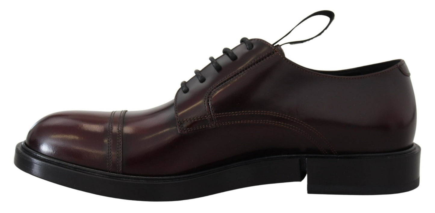 Dolce & Gabbana Elegant Bordeaux Lace-Up Formal Shoes