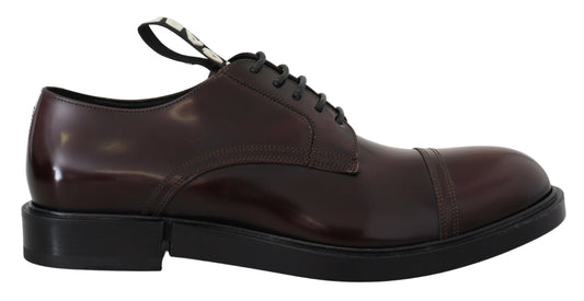 Dolce & Gabbana Elegant Bordeaux Lace-Up Formal Shoes