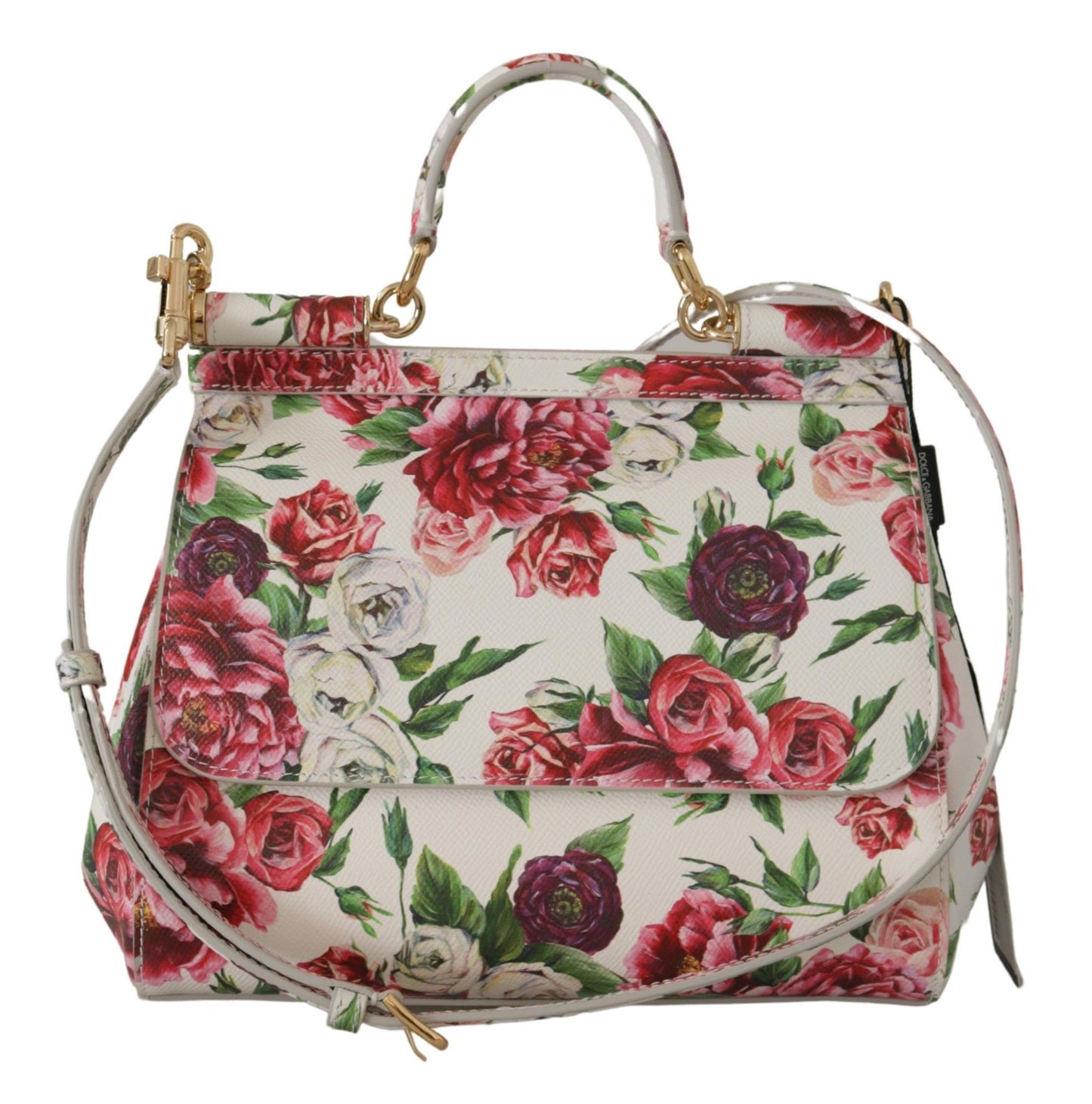 Dolce & Gabbana Floral Elegance Leather Shoulder Bag