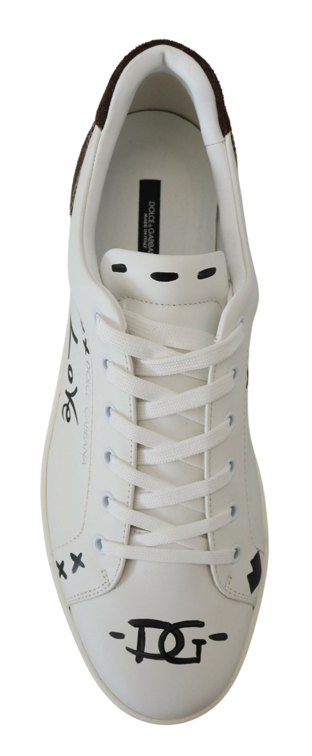 Dolce & Gabbana Exquisite Leather Sneakers with Suede Accents