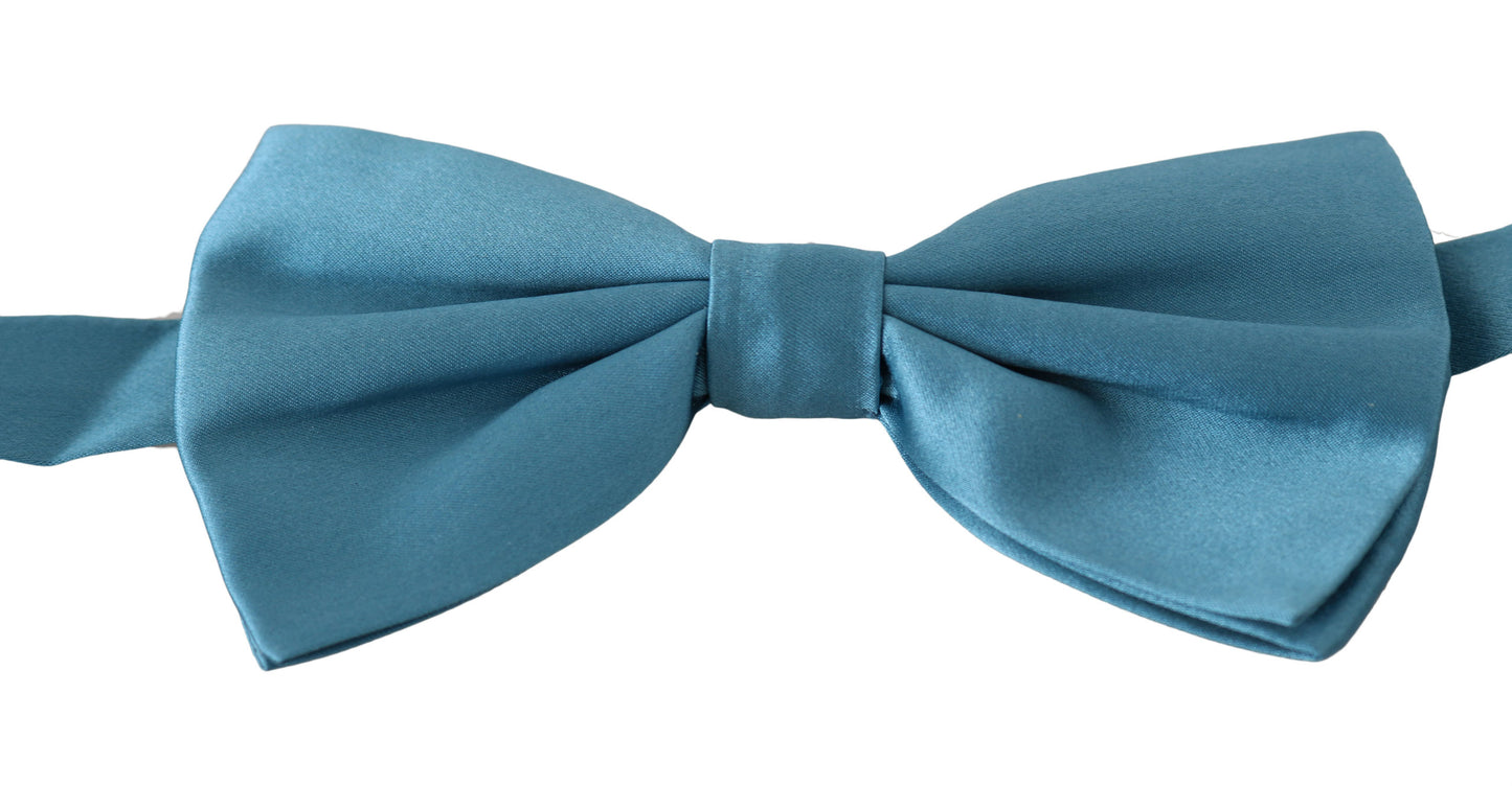 Dolce & Gabbana Elegant Silk Light Blue Bow Tie