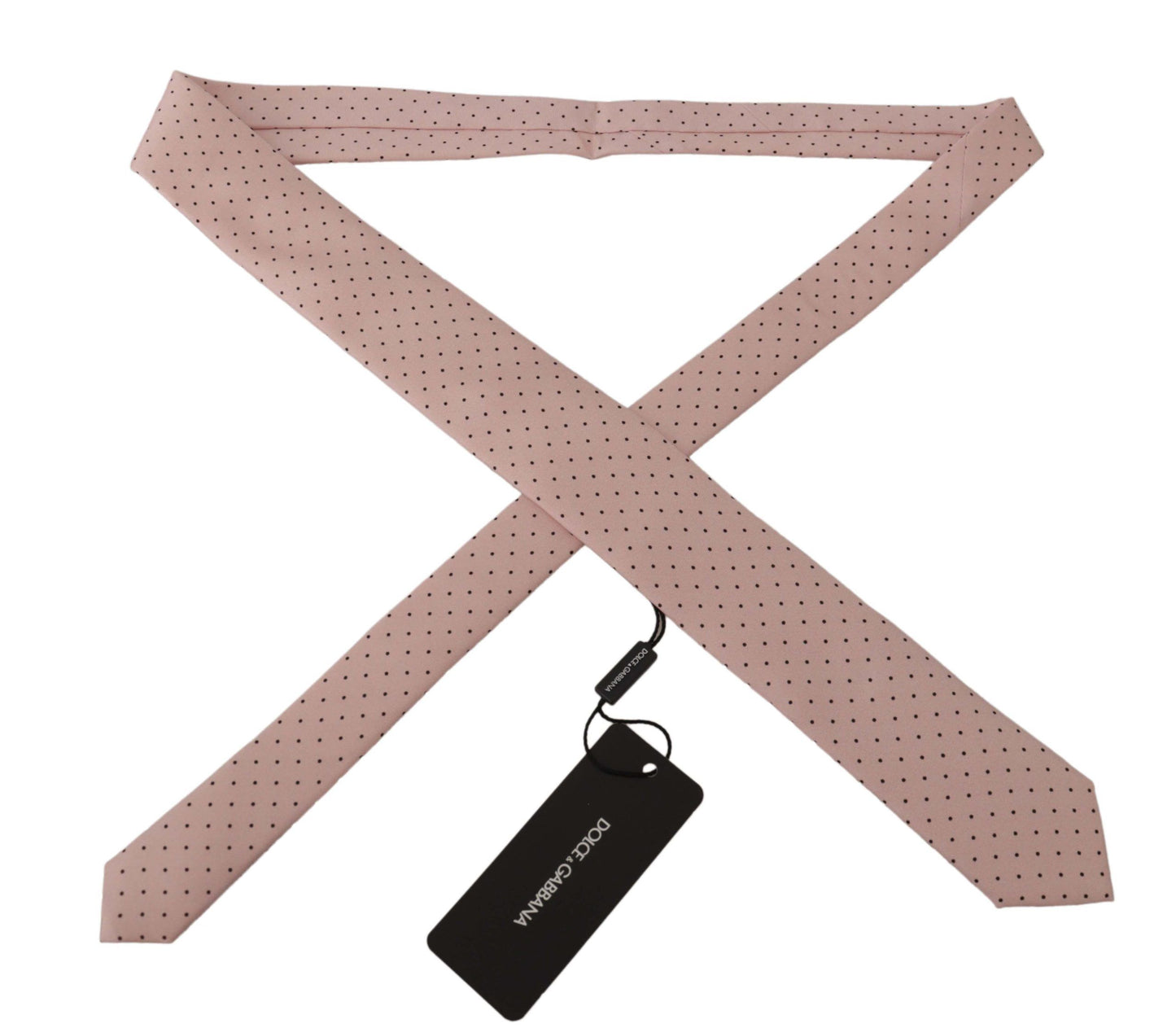 Dolce & Gabbana Elegant Pink Polka Dot Silk Tie