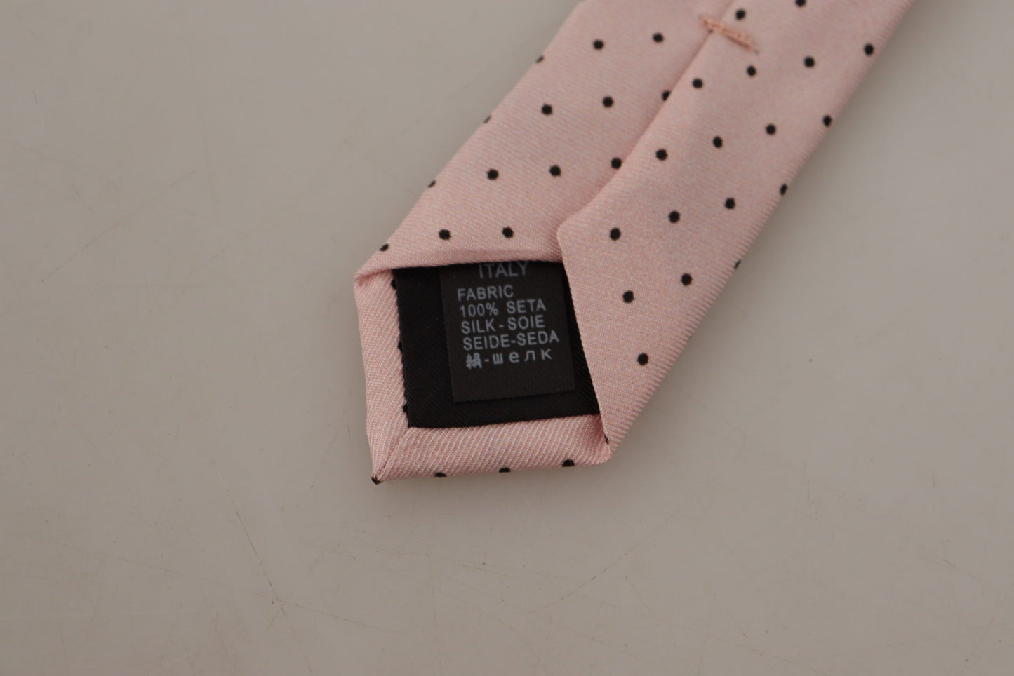 Dolce & Gabbana Elegant Pink Polka Dot Silk Tie