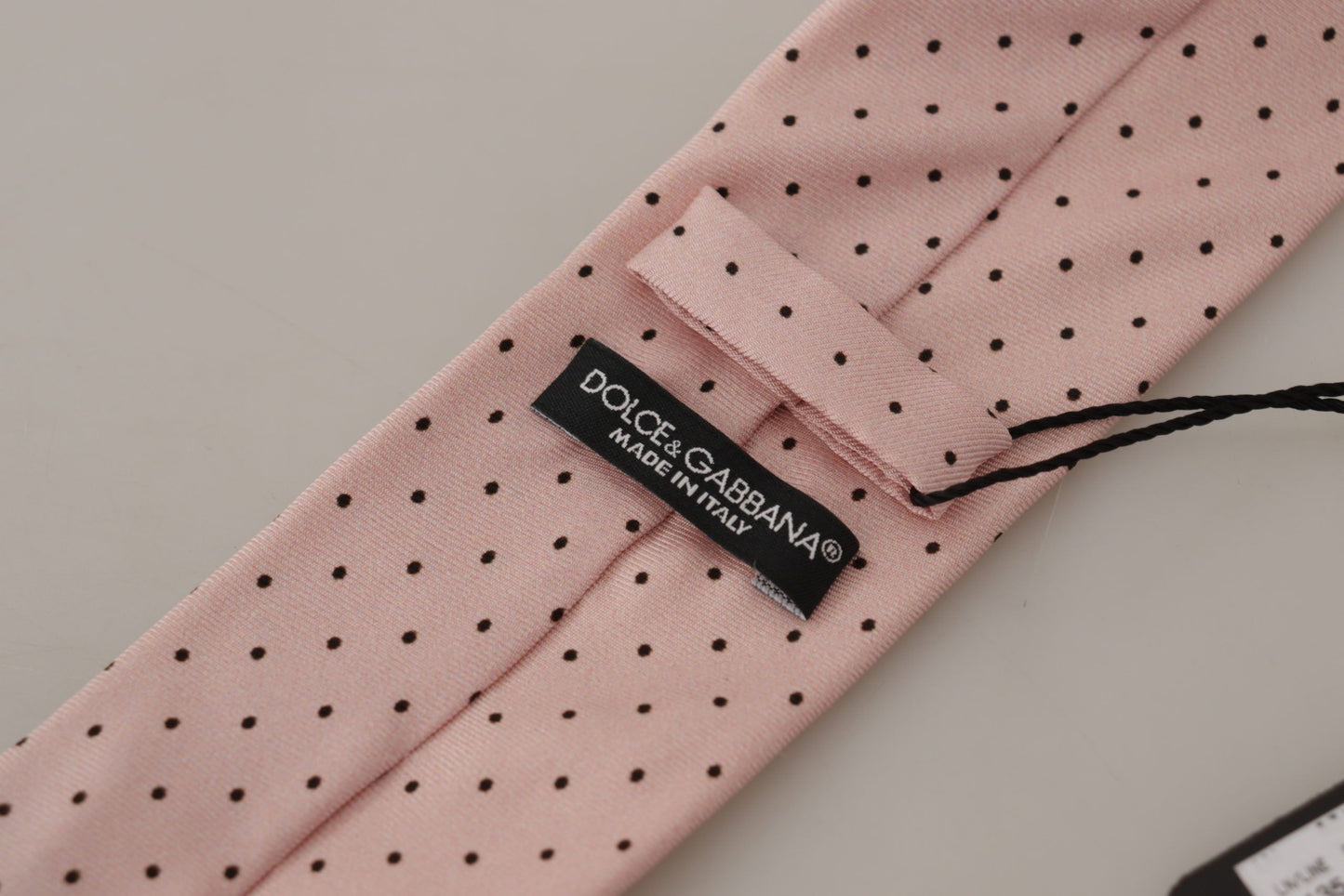 Dolce & Gabbana Elegant Pink Polka Dot Silk Tie