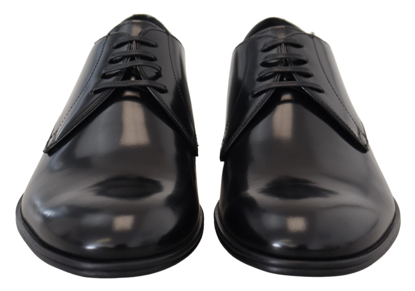 Dolce & Gabbana Elegant Black Leather Lace-Up Formal Shoes