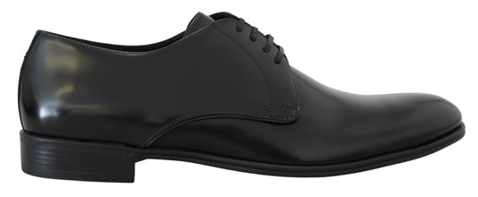 Dolce & Gabbana Elegant Black Leather Lace-Up Formal Shoes