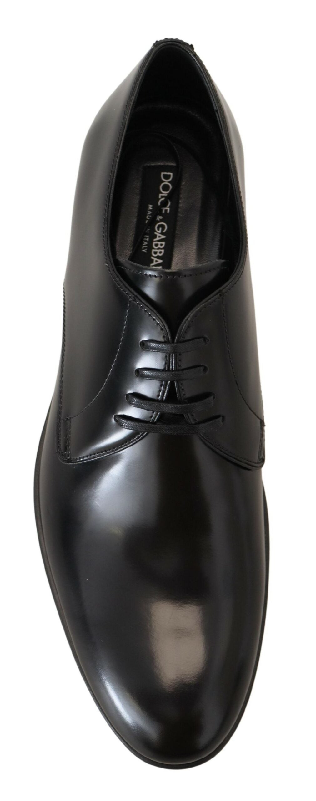 Dolce & Gabbana Elegant Black Leather Lace-Up Formal Shoes