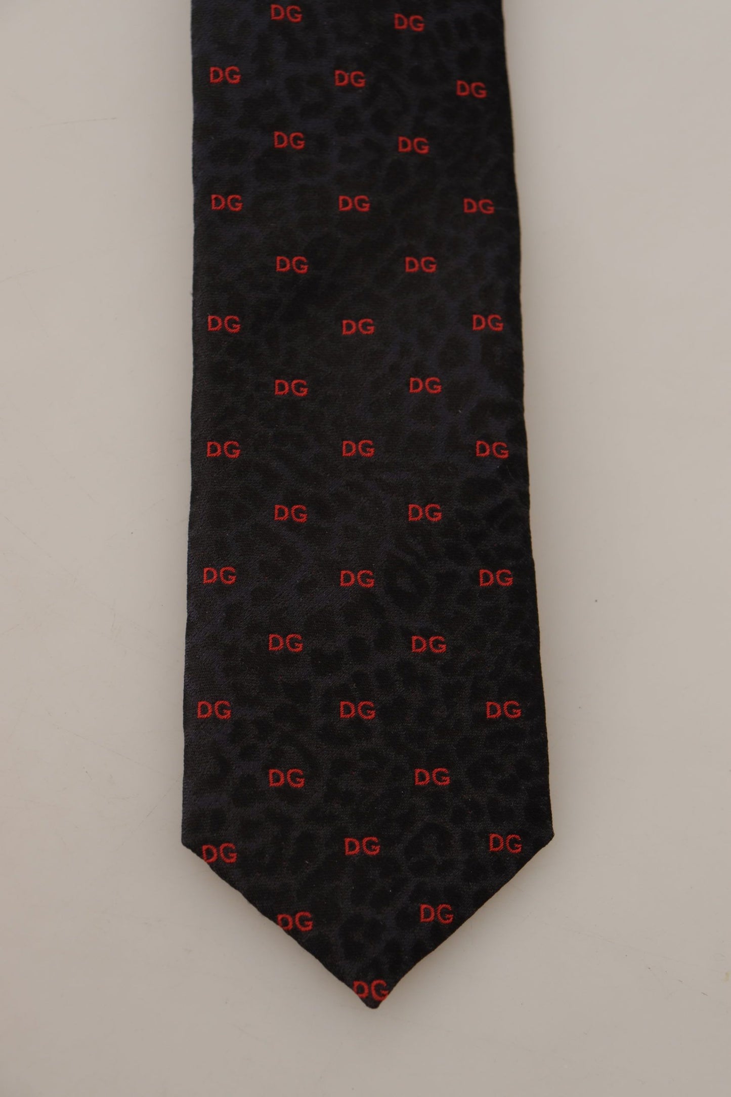 Dolce & Gabbana Elegant Blue Leopard Print Silk Tie