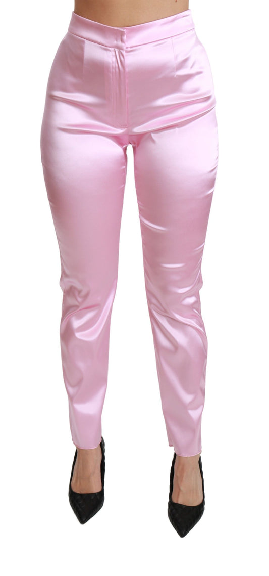 Dolce & Gabbana Pink Metallic Chic Trousers