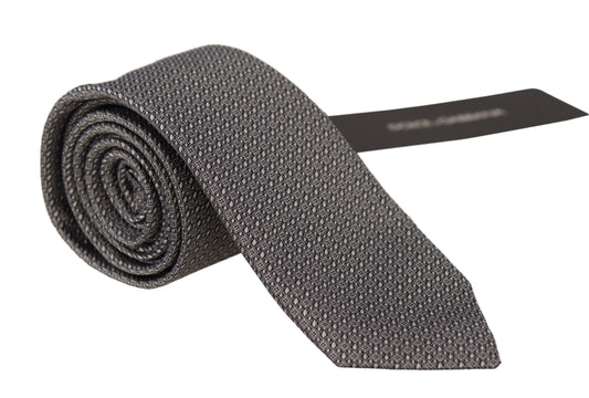 Dolce & Gabbana Elegant Black and White Silk Tie