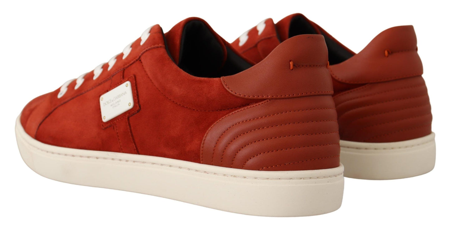 Dolce & Gabbana Regal Red Leather and Suede Sneakers