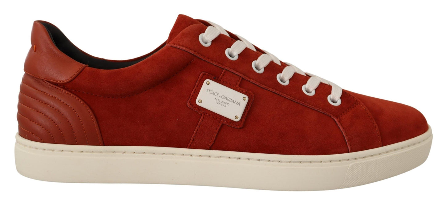 Dolce & Gabbana Regal Red Leather and Suede Sneakers