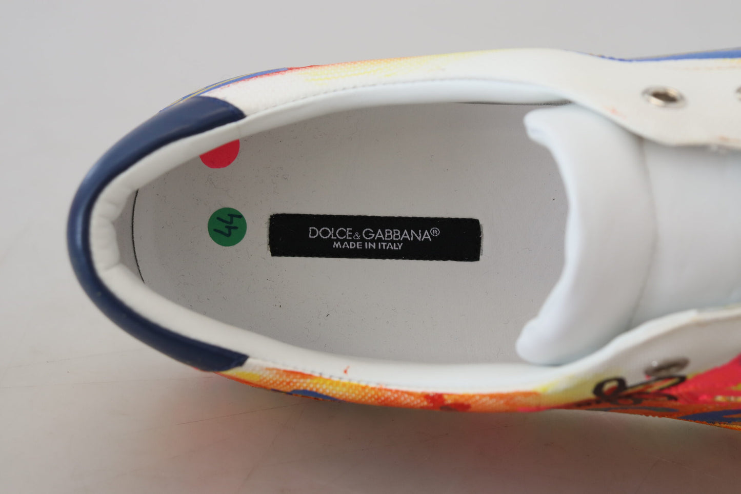 Dolce & Gabbana Multicolor Handpainted Low Top Leather Sneakers