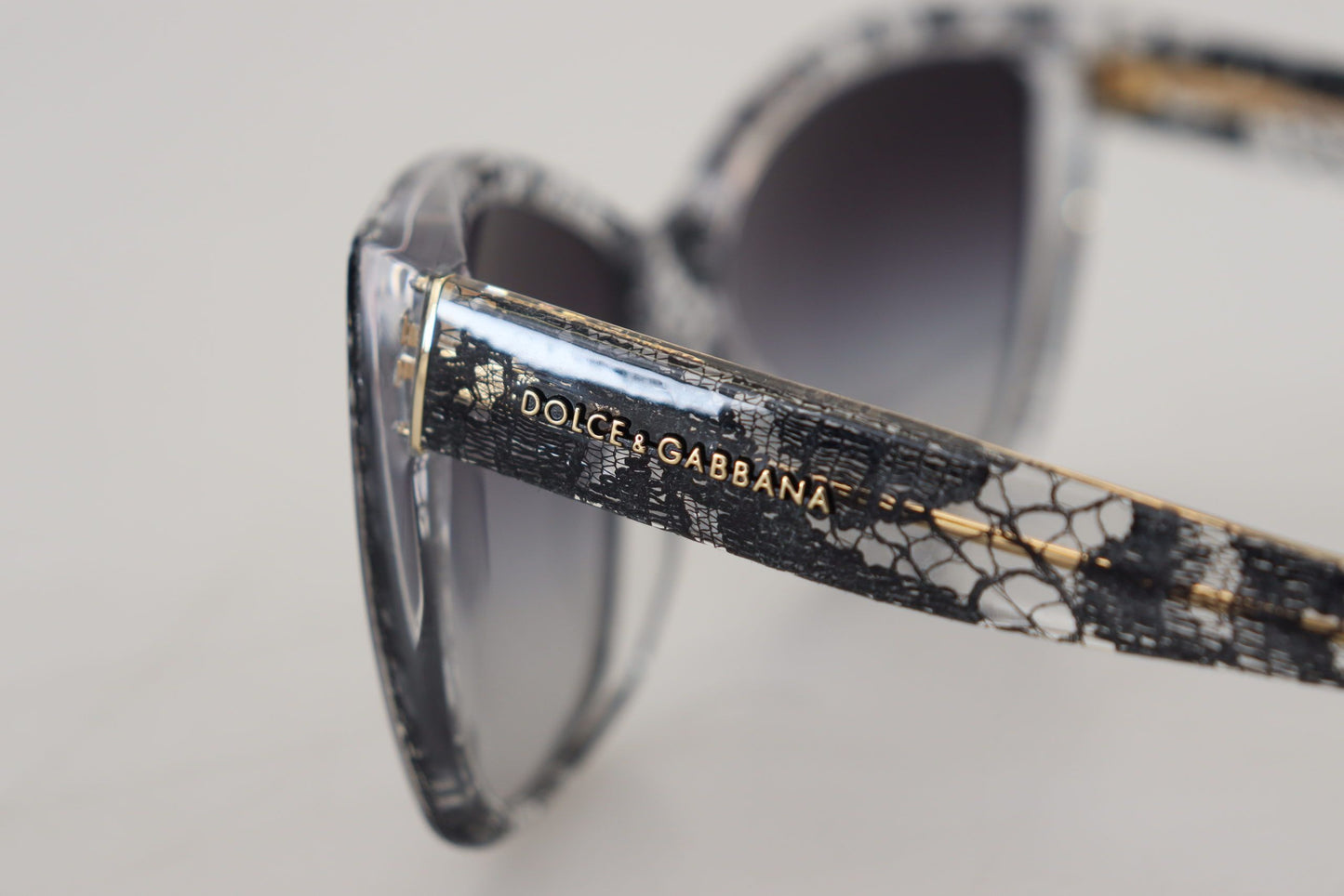 Dolce & Gabbana Chic White Lace Trimmed Sunglasses