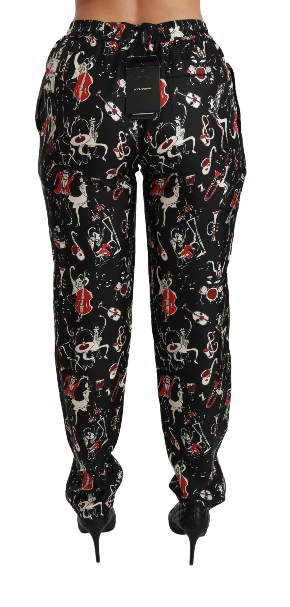 Dolce & Gabbana Sleek Silk Slim-Fit Mid-Waist Pants