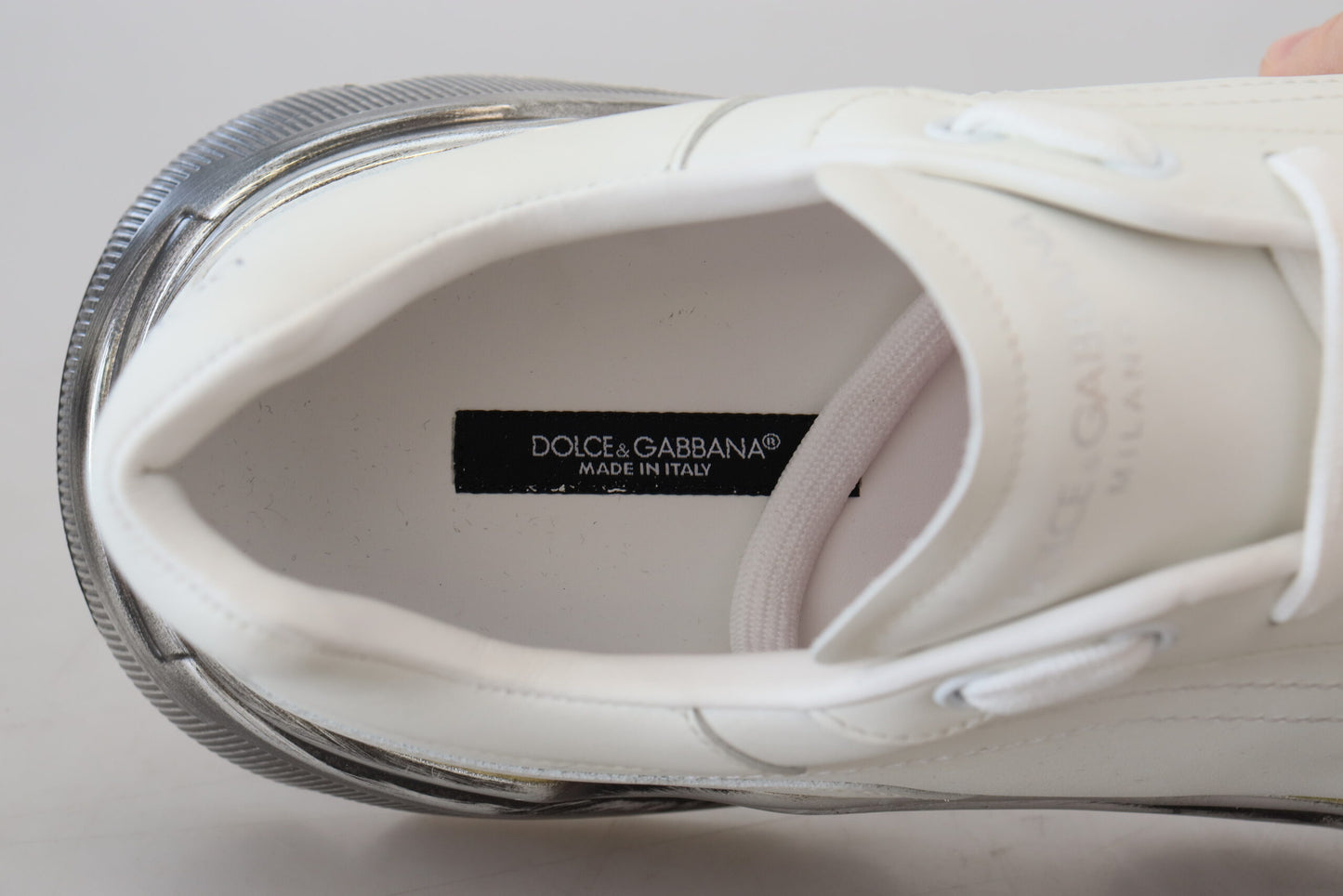 Dolce & Gabbana Daymaster White Leather Casual Sneakers