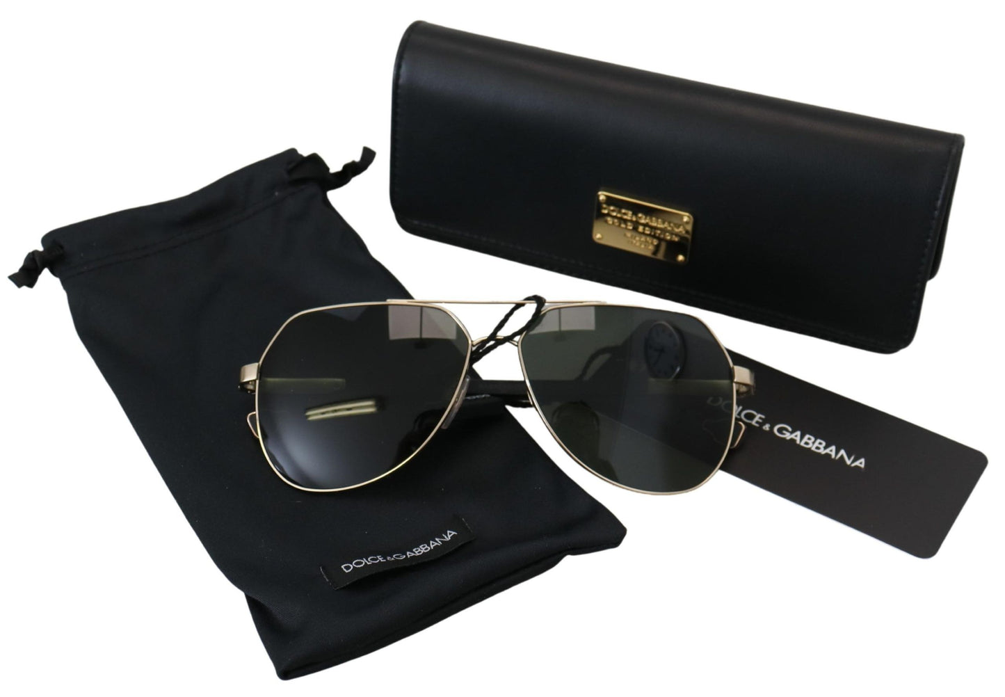 Dolce & Gabbana Chic Gold-Plated Polarized Unisex Sunglasses