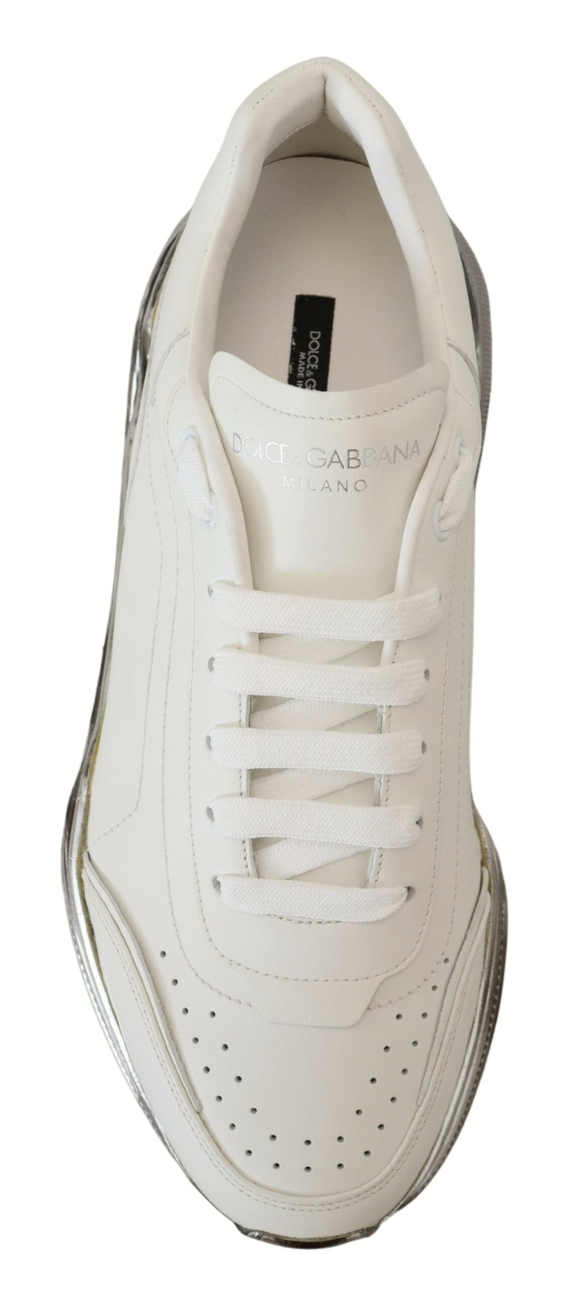 Dolce & Gabbana Daymaster White Leather Casual Sneakers