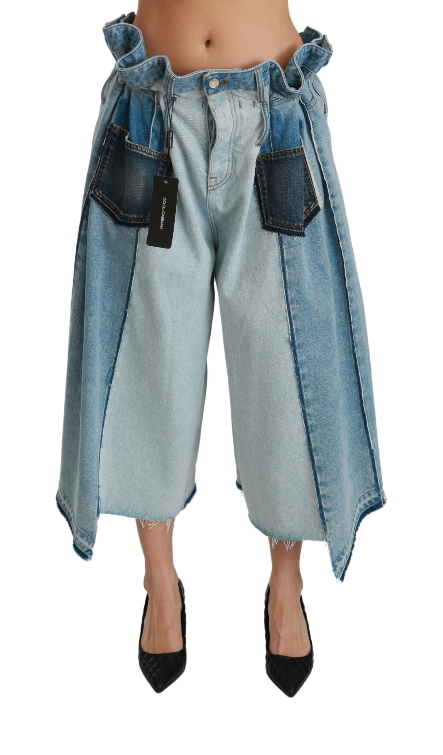 Dolce & Gabbana Elegant Mid Waist Wide Leg Denim