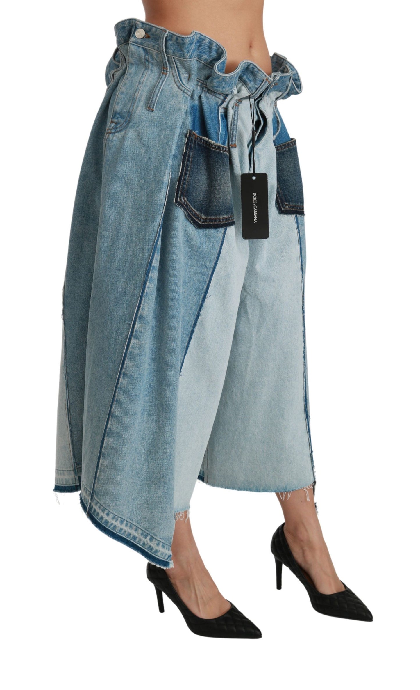 Dolce & Gabbana Elegant Mid Waist Wide Leg Denim