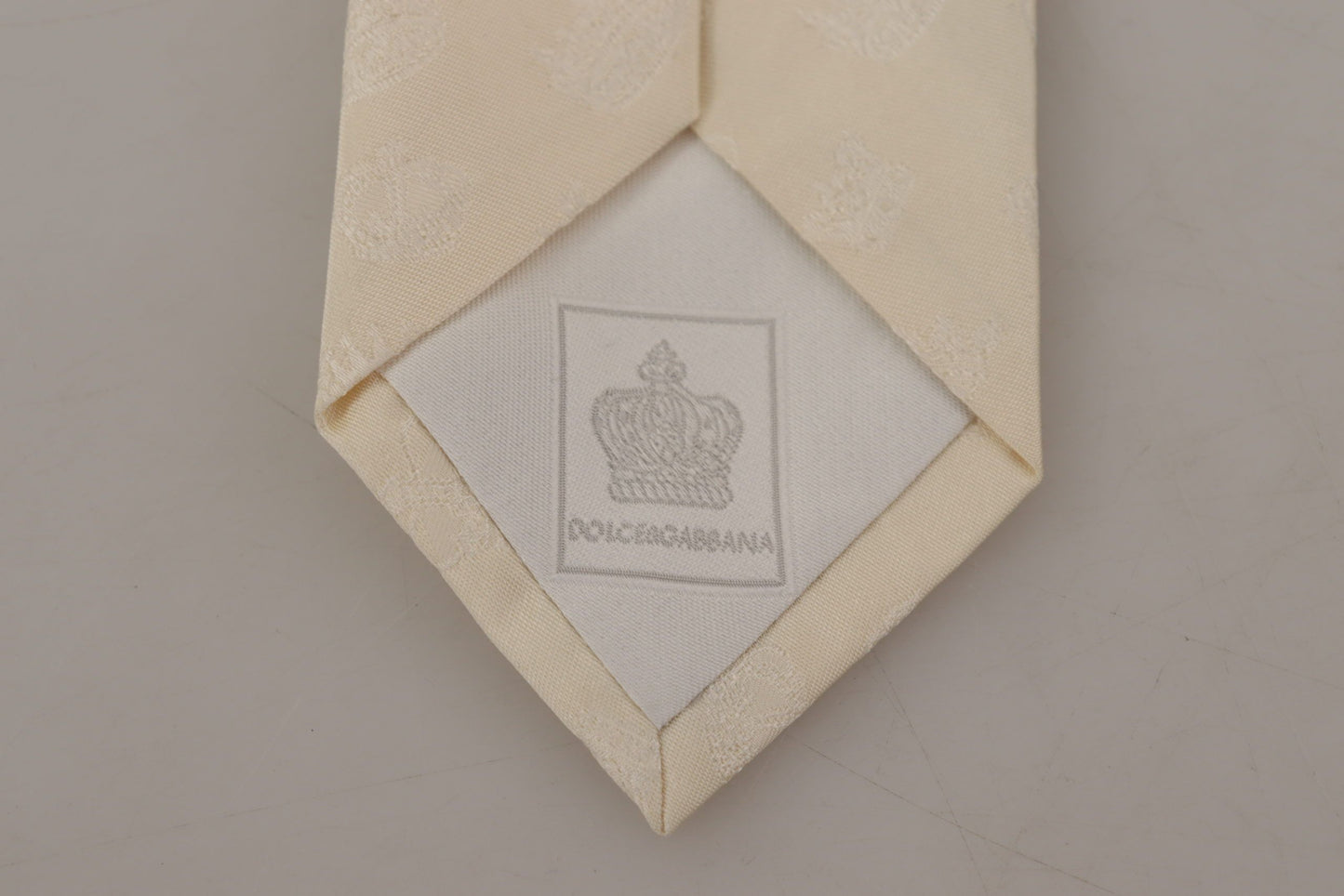 Dolce & Gabbana Elegant Off-White Silk Bow Tie