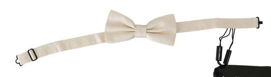 Dolce & Gabbana Elegant Cream Beige Silk Bow Tie