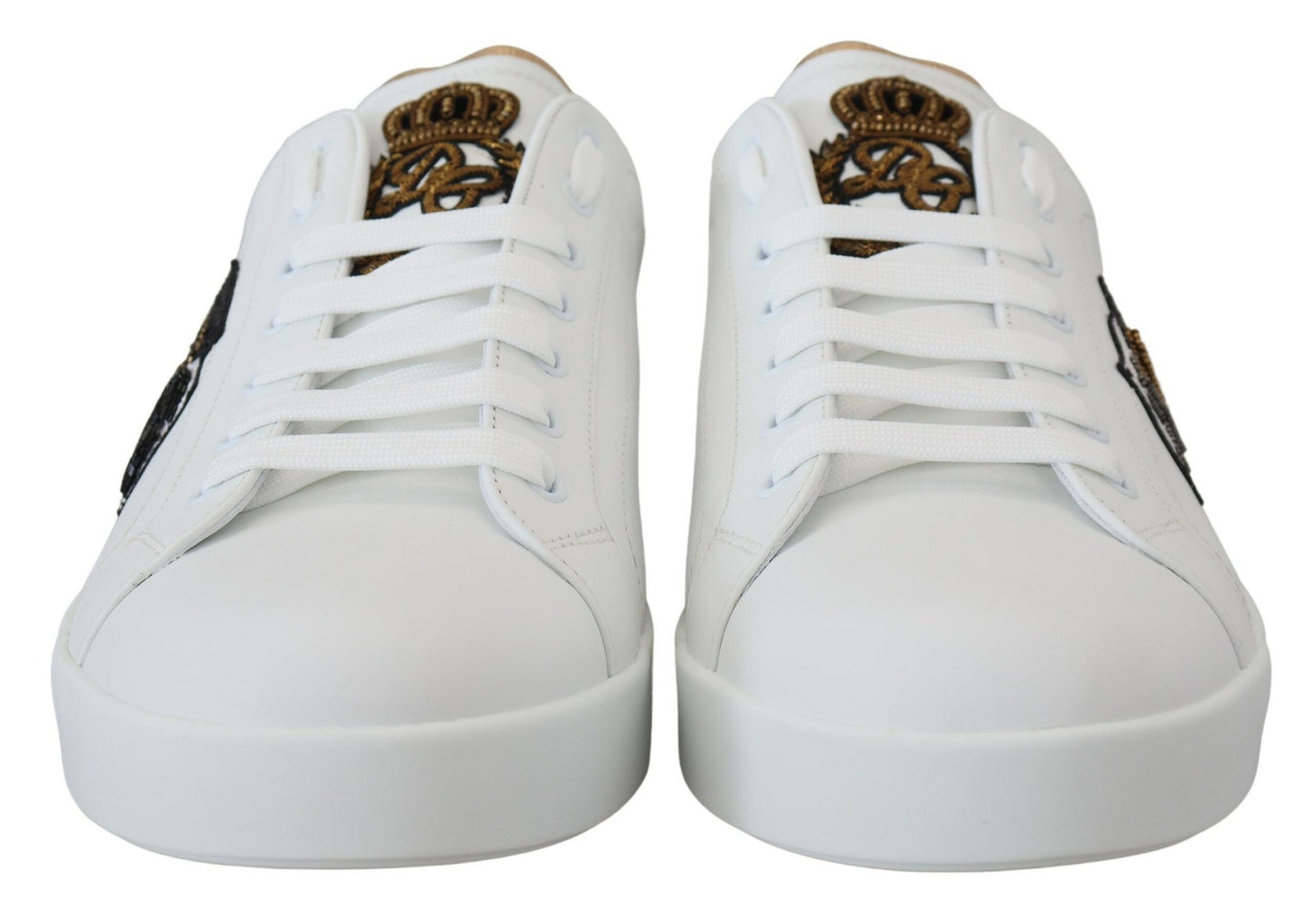 Dolce & Gabbana Regal Gold-Accent Leather Sneakers