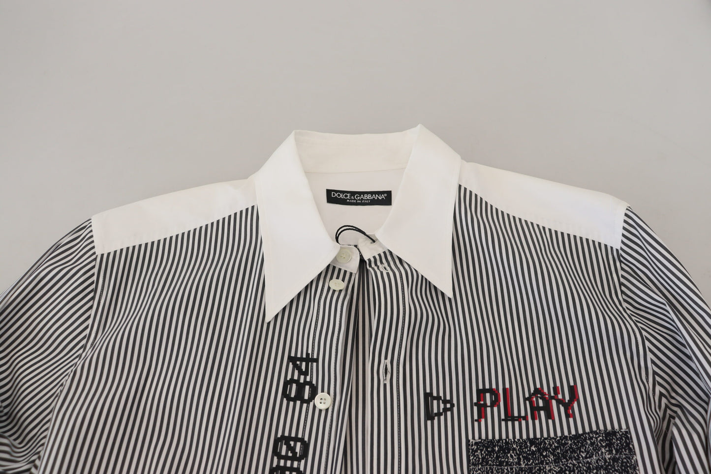 Dolce & Gabbana Classic Black and White Striped Button-Down Shirt