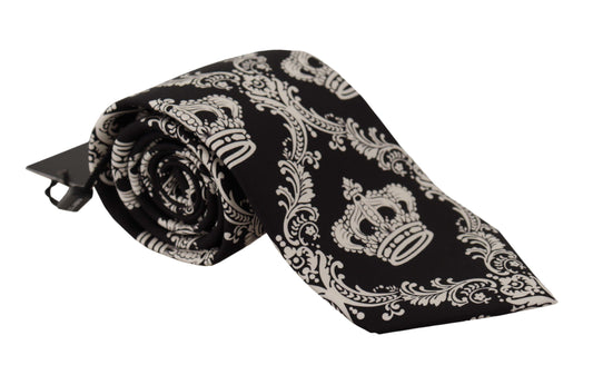 Dolce & Gabbana Elegant Silk Black Crown Bow Tie