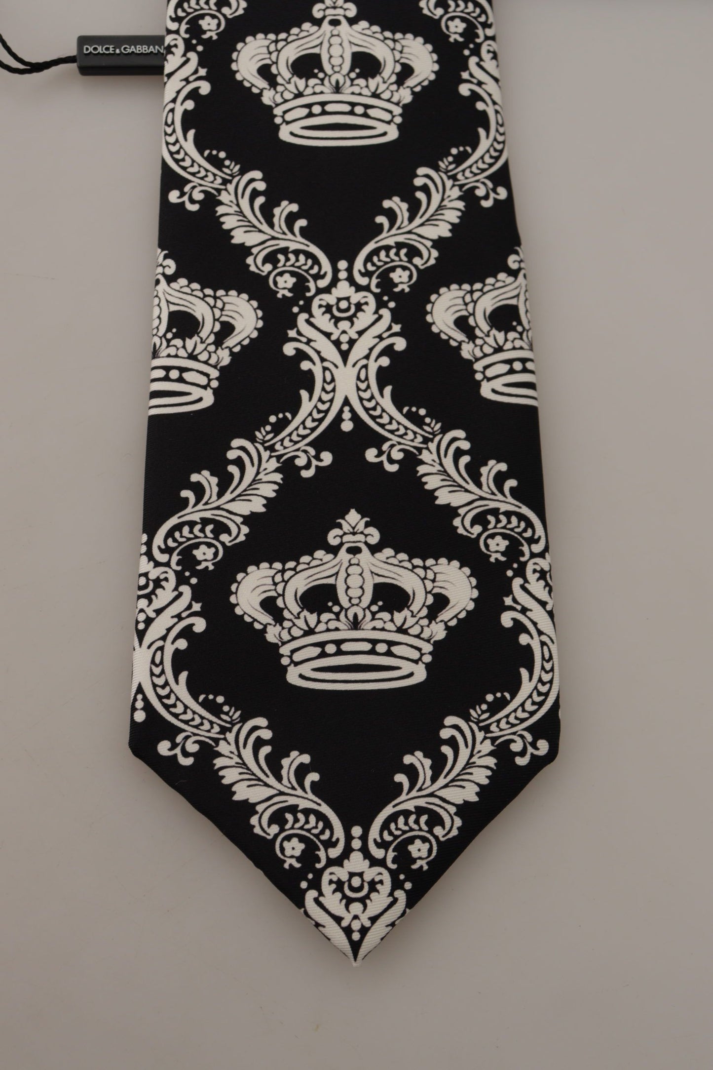 Dolce & Gabbana Elegant Silk Black Crown Bow Tie