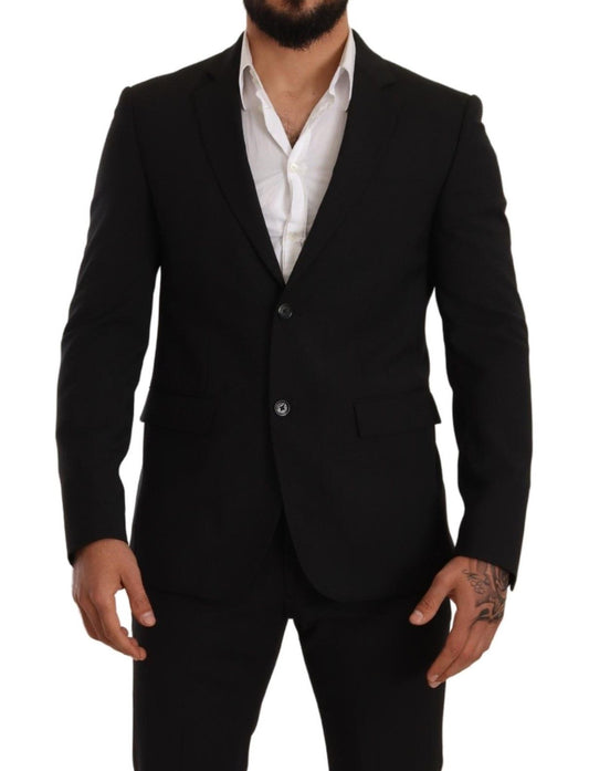 Dolce & Gabbana Elegant Striped Black 2 Piece Slim Fit Suit