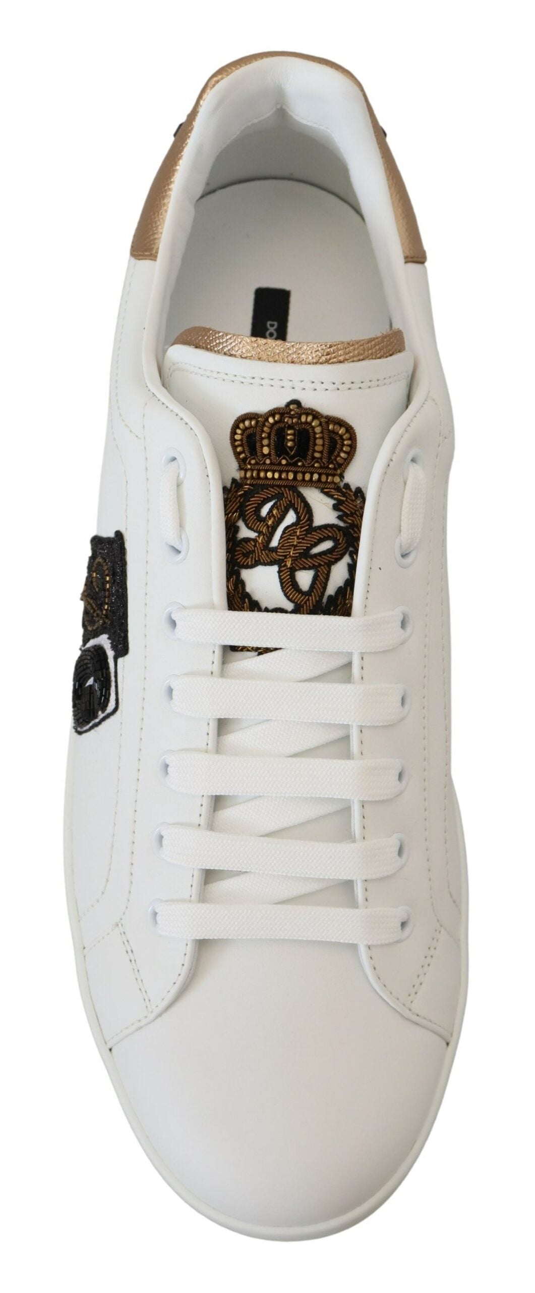 Dolce & Gabbana Regal Gold-Accent Leather Sneakers