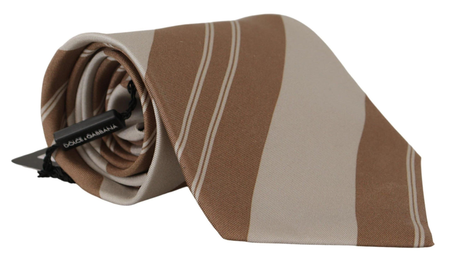 Dolce & Gabbana Elegant Silk Brown Tie for the Modern Gentleman