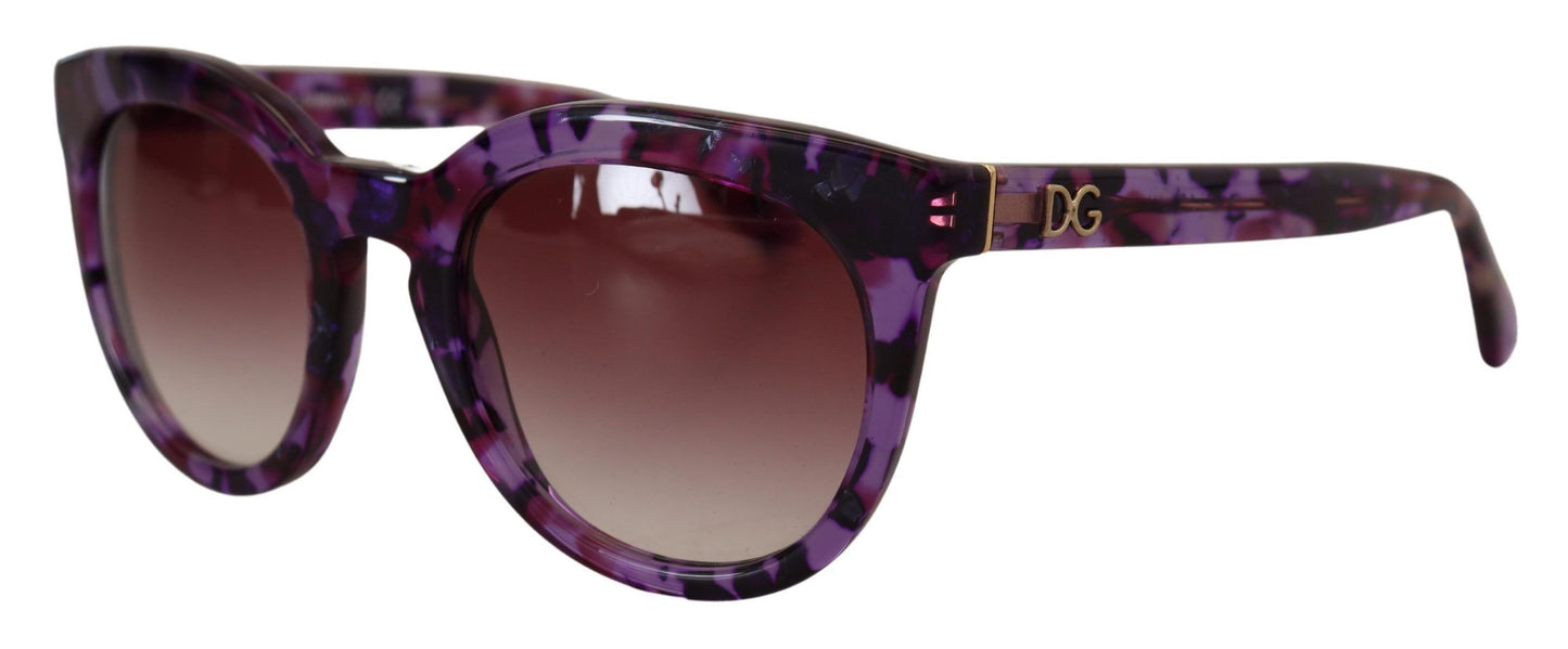 Dolce & Gabbana Chic Tortoiseshell Purple Lens Sunglasses