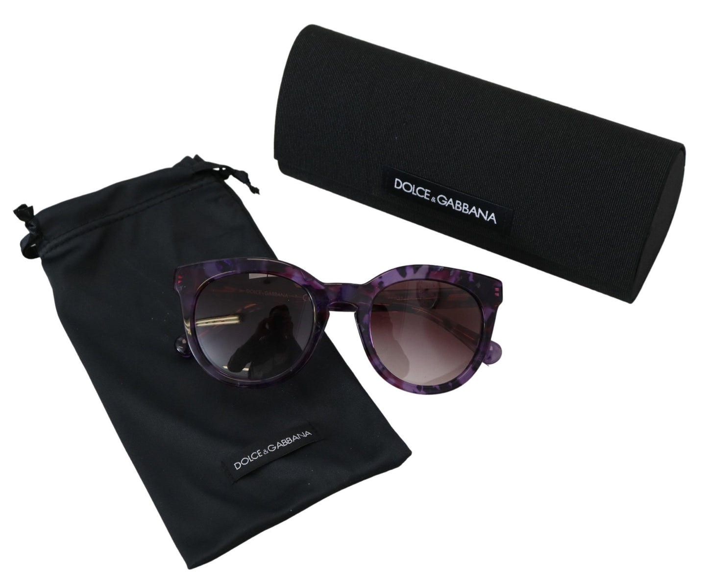 Dolce & Gabbana Chic Tortoiseshell Purple Lens Sunglasses