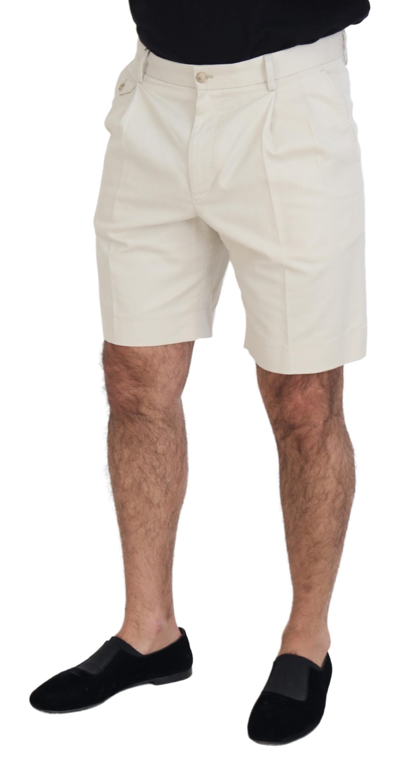 Dolce & Gabbana White Chinos Cotton Stretch Casual Shorts