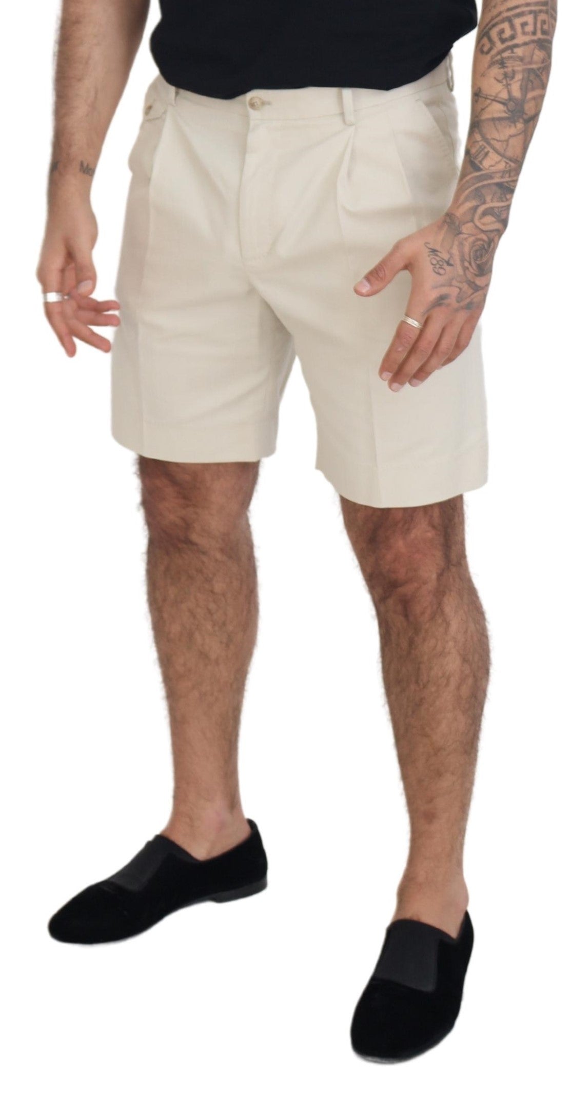 Dolce & Gabbana White Chinos Cotton Stretch Casual Shorts