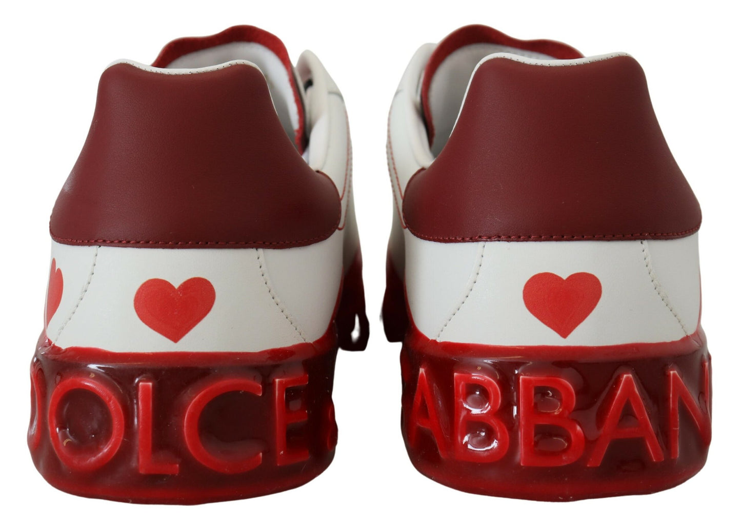 Dolce & Gabbana Exclusive Red & White Love Motif Sneakers